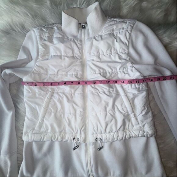 Athleta White Fjord Hybrid Lined Jacket Size S Full Zip Quilted Athletic Sporty - Picture 11 of 14